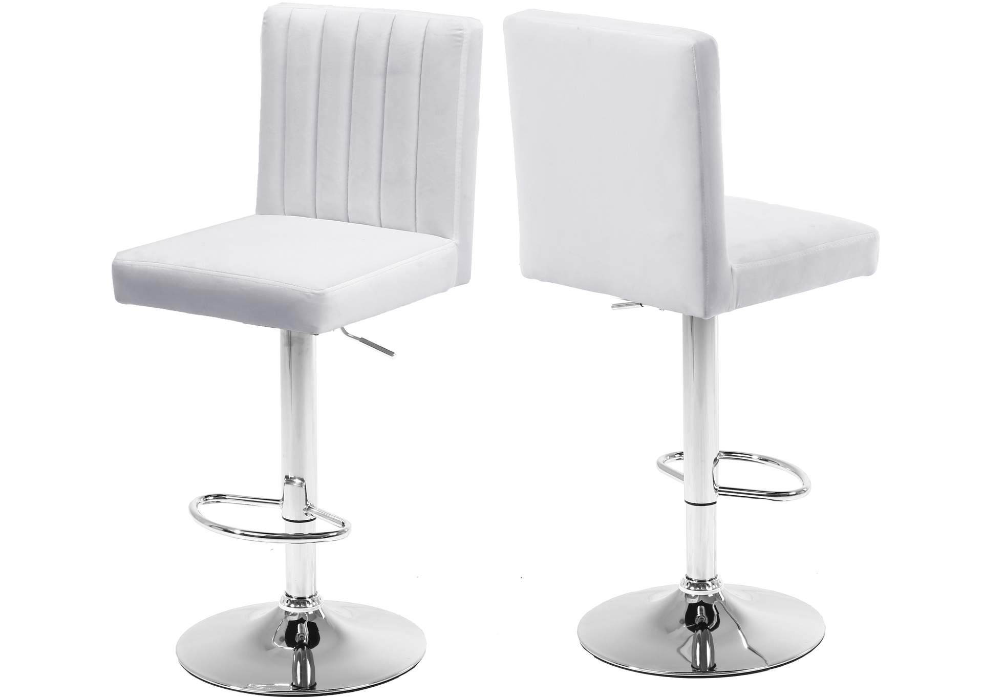 Joel White Velvet Adjustable Stool