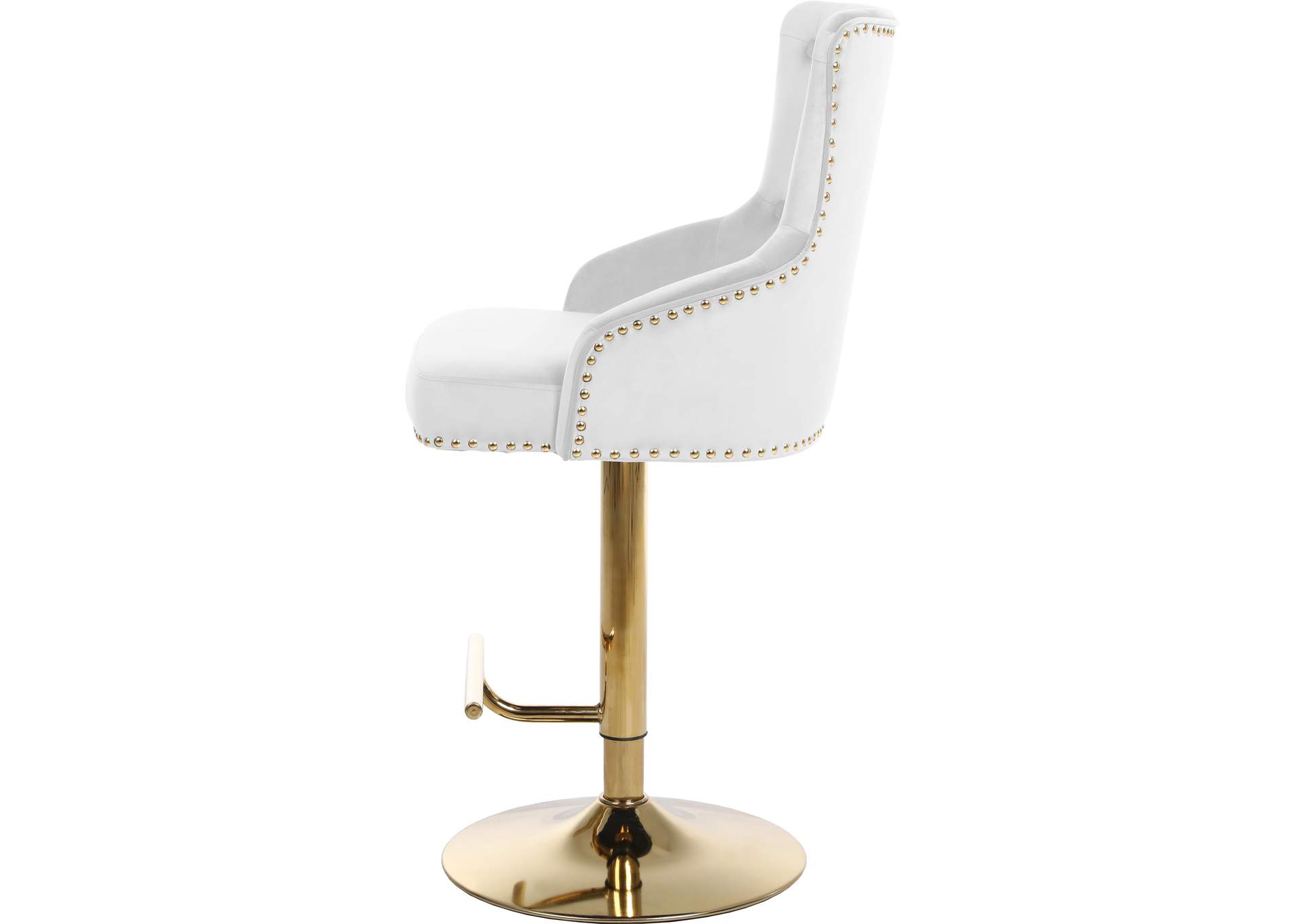 Claude White Velvet Adjustable Stool
