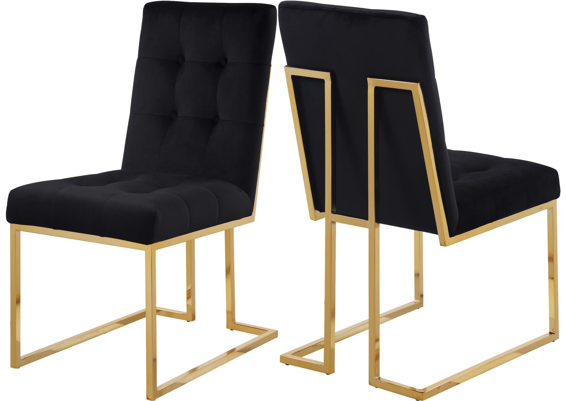 Pierre Black Velvet Dining Chair