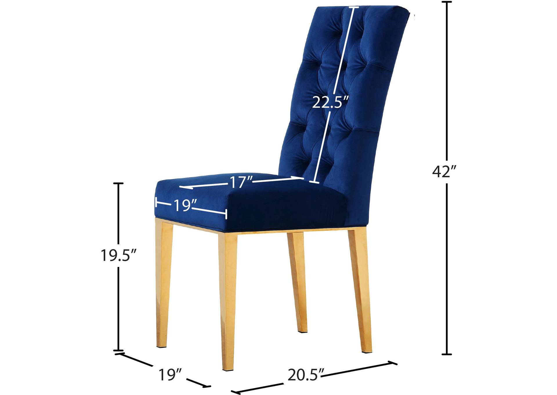 Capri Navy Velvet Dining Chair