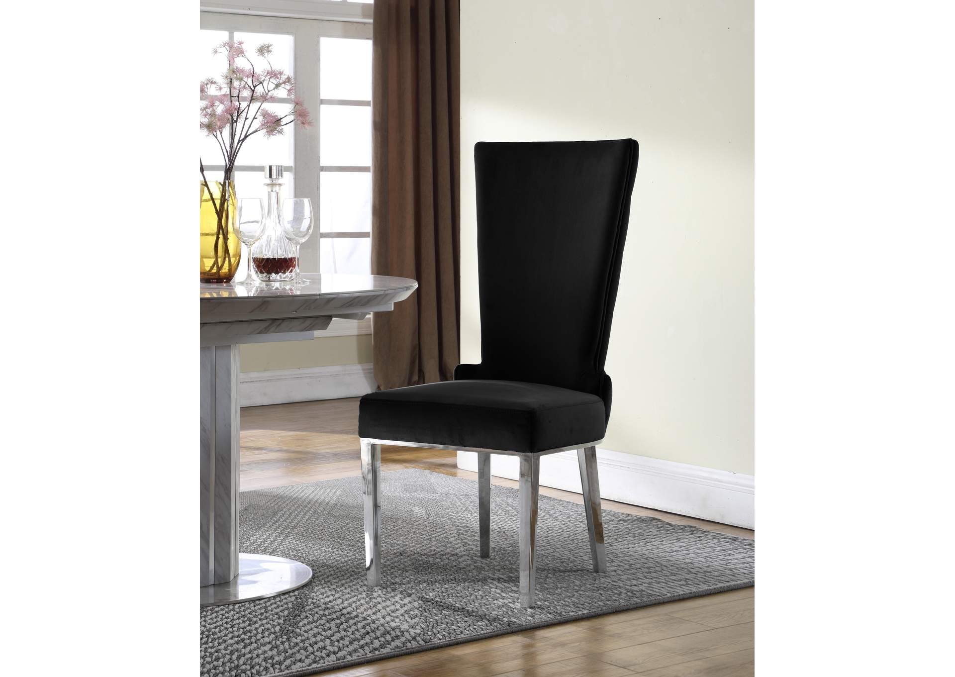 Serafina Black Velvet Dining Chair
