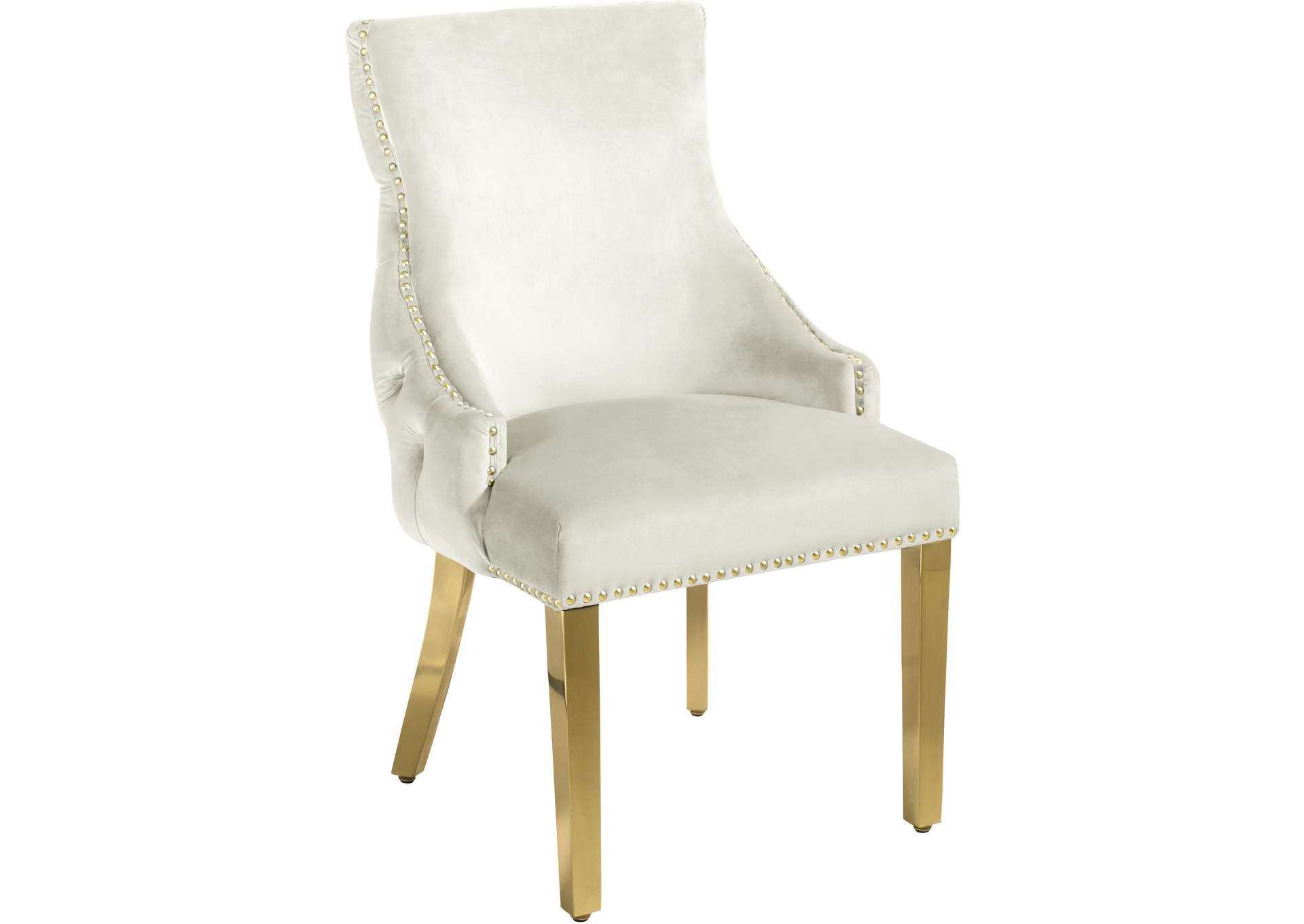 Tuft Cream Velvet Dining Chair