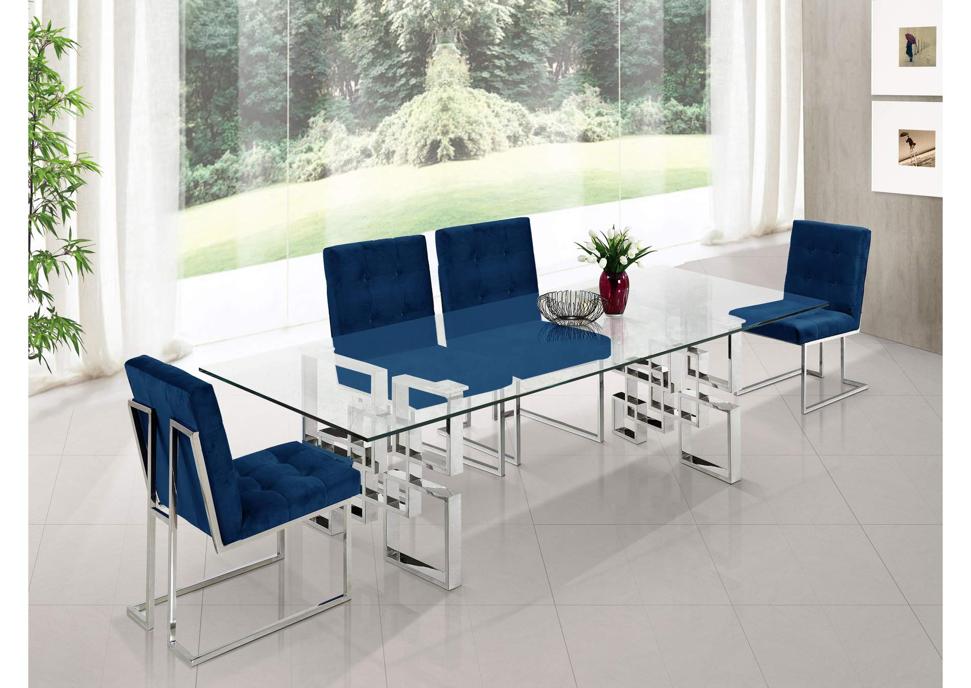 Alexis Navy Velvet Dining Chair