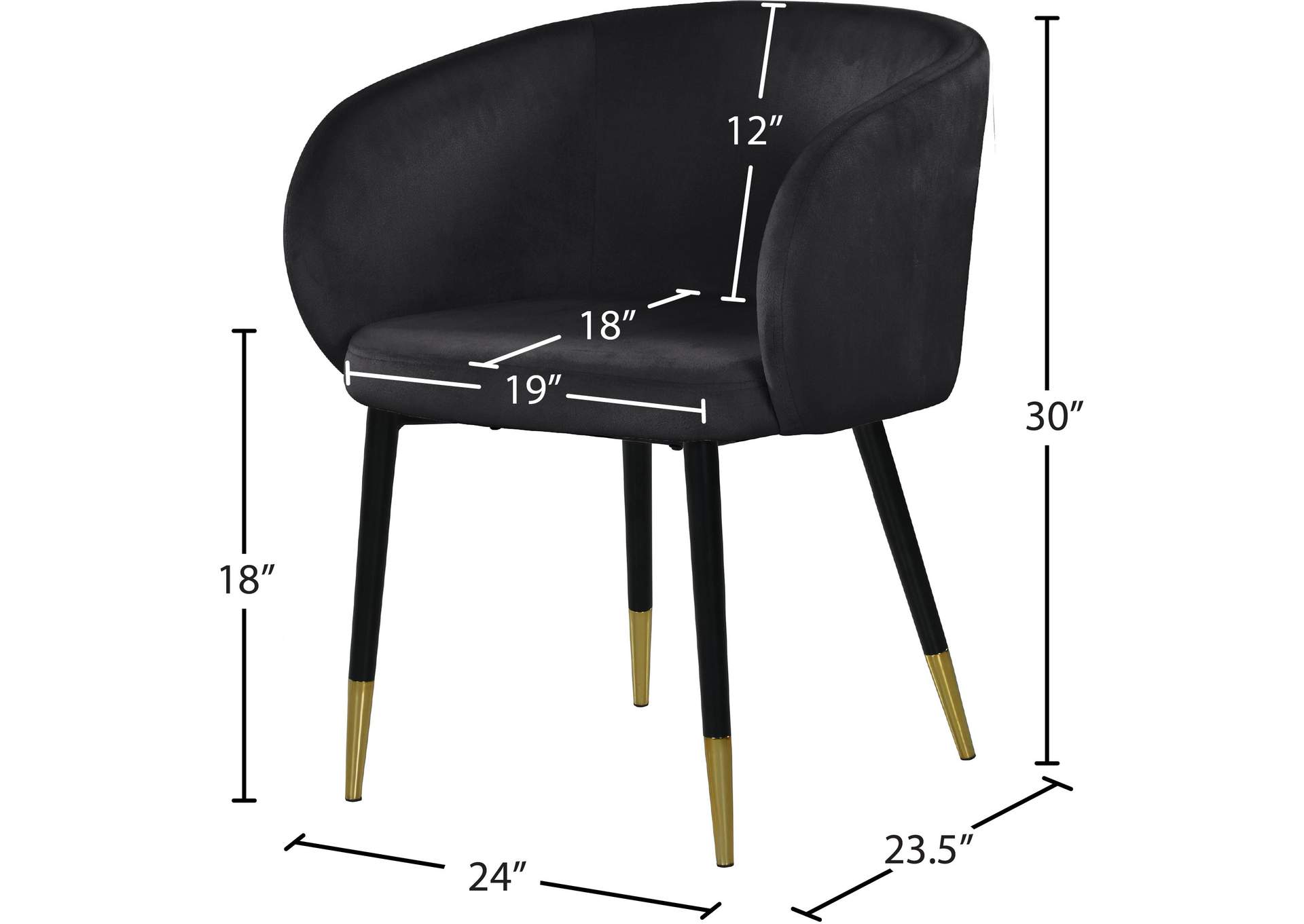 Louise Black Velvet Dining Chair