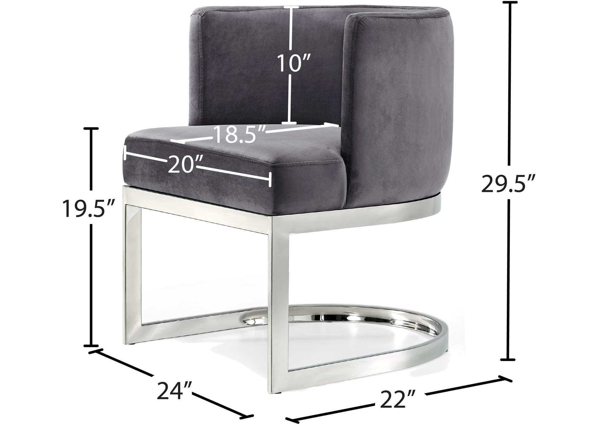 Gianna Grey Velvet Dining Chair