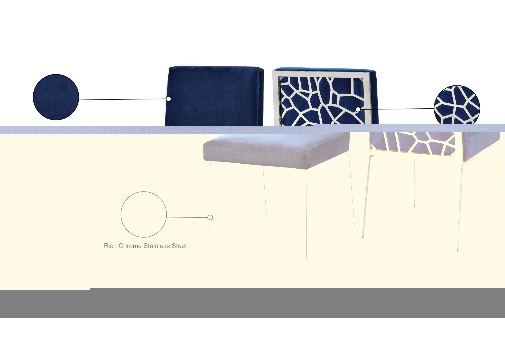 Opal Navy Velvet Dining Chair