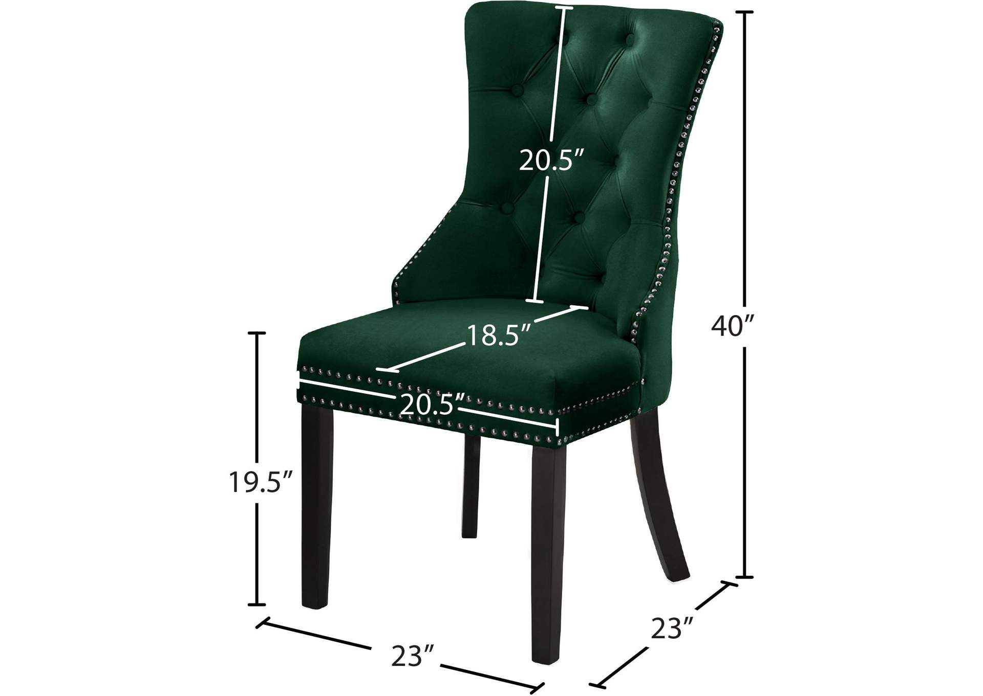 Nikki Green Velvet Dining Chair