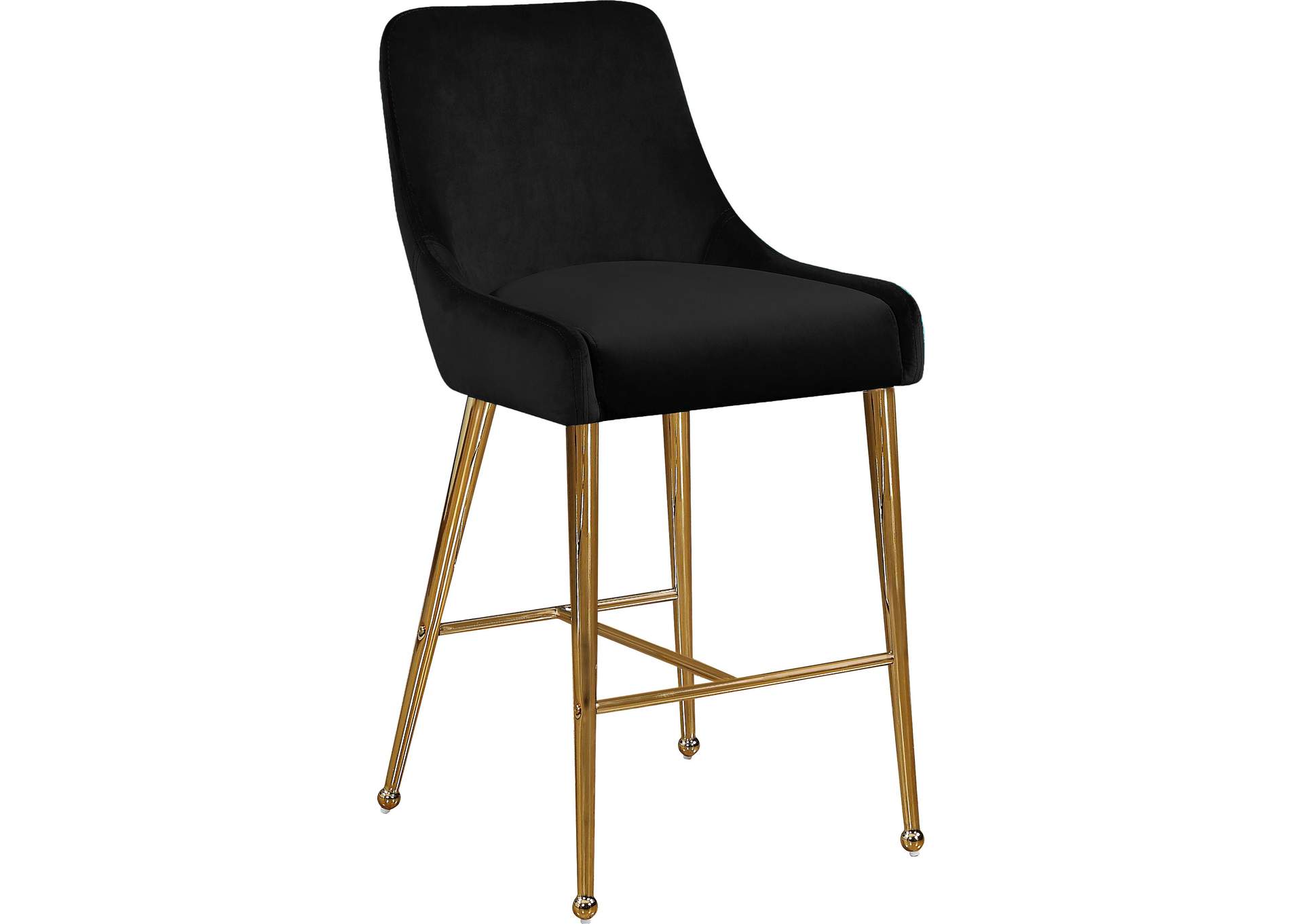 Owen Black Velvet Stool