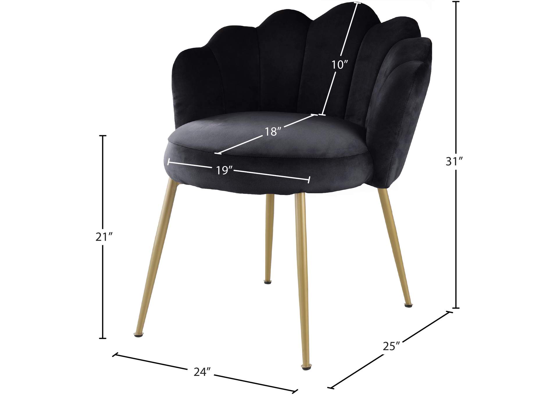 Claire Black Velvet Dining Chair