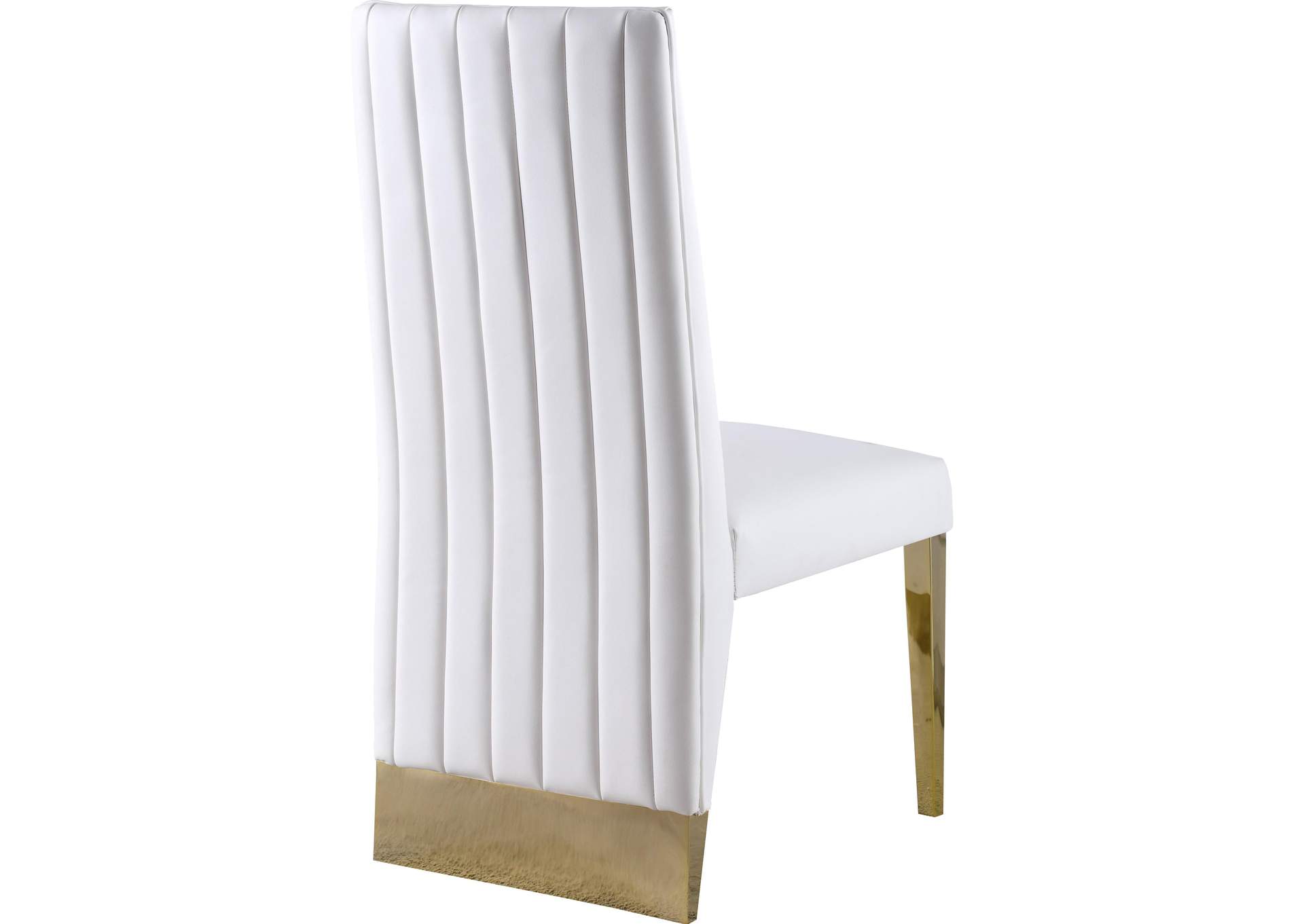 Porsha White Vegan Leather Dining Chair