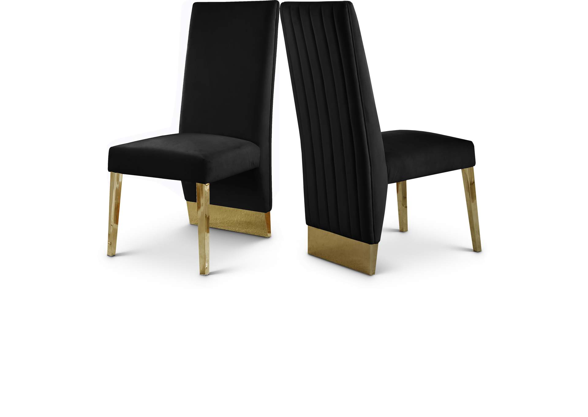 Porsha Black Velvet Dining Chair