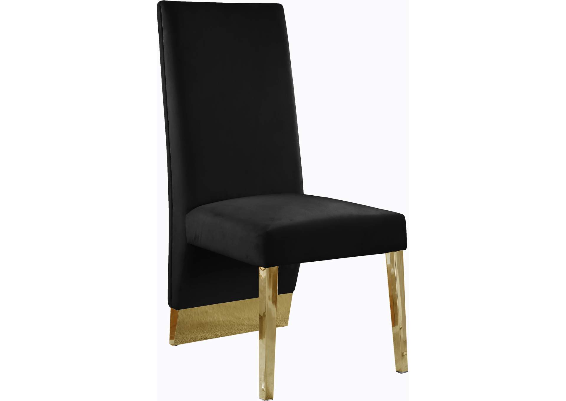 Porsha Black Velvet Dining Chair Set of 2