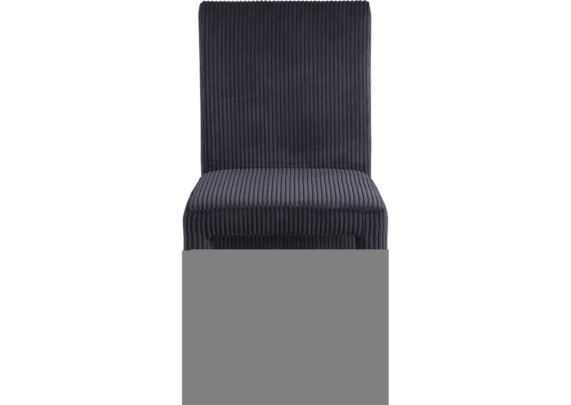 Benson Black Microsuede Corduroy Fabric Dining Chair