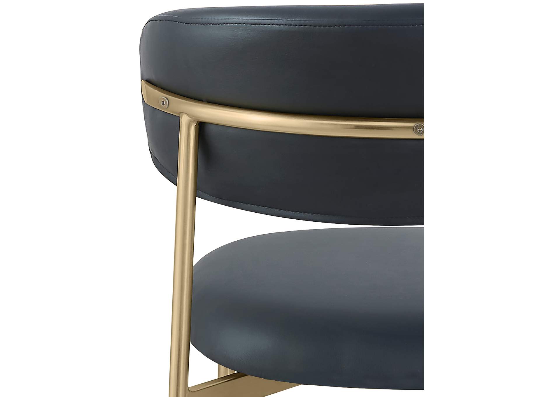 Lupita Black Vegan Leather Upholstered Dining Chair image 9