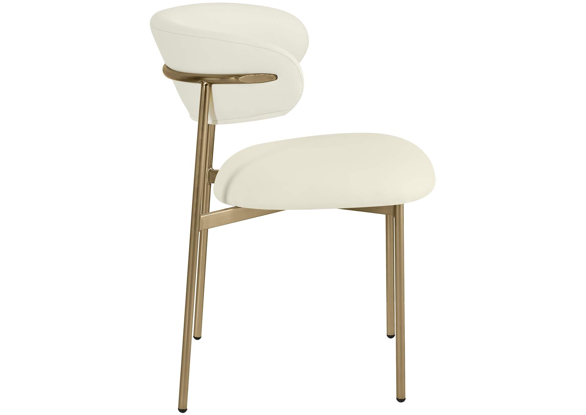 Lupita Cream Vegan Leather Dining Chair