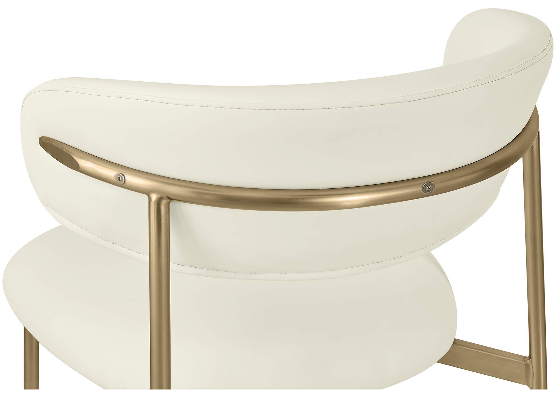 Lupita Cream Vegan Leather Upholstered Dining Chair image 9