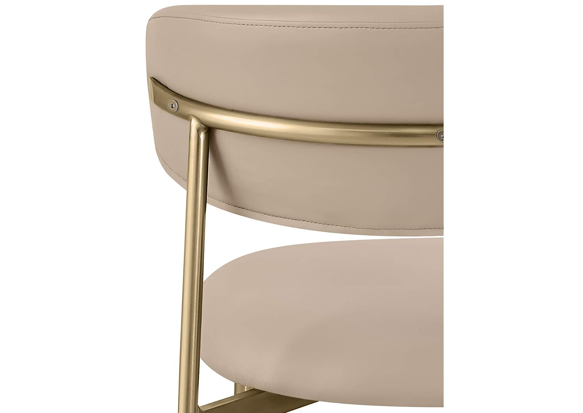 Lupita Taupe Vegan Leather Upholstered Dining Chair image 9