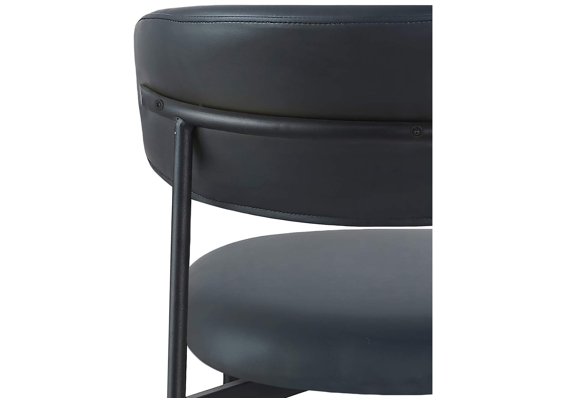 Lupita Black Vegan Leather Upholstered Dining Chair image 9