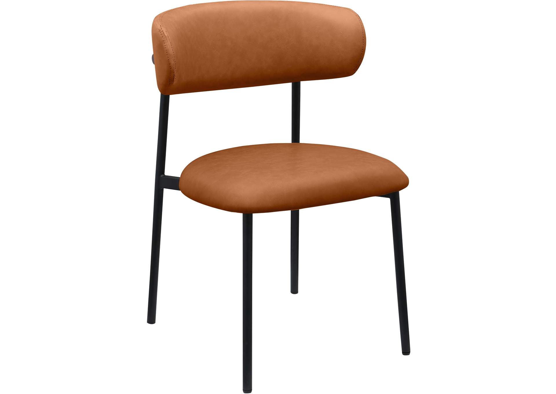 Lupita Cognac Vegan Leather Dining Chair