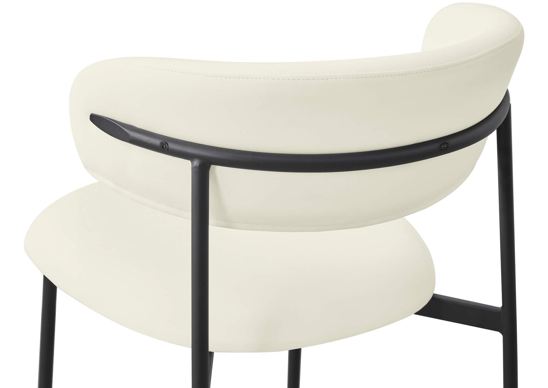 Lupita Cream Vegan Leather Upholstered Dining Chair image 9