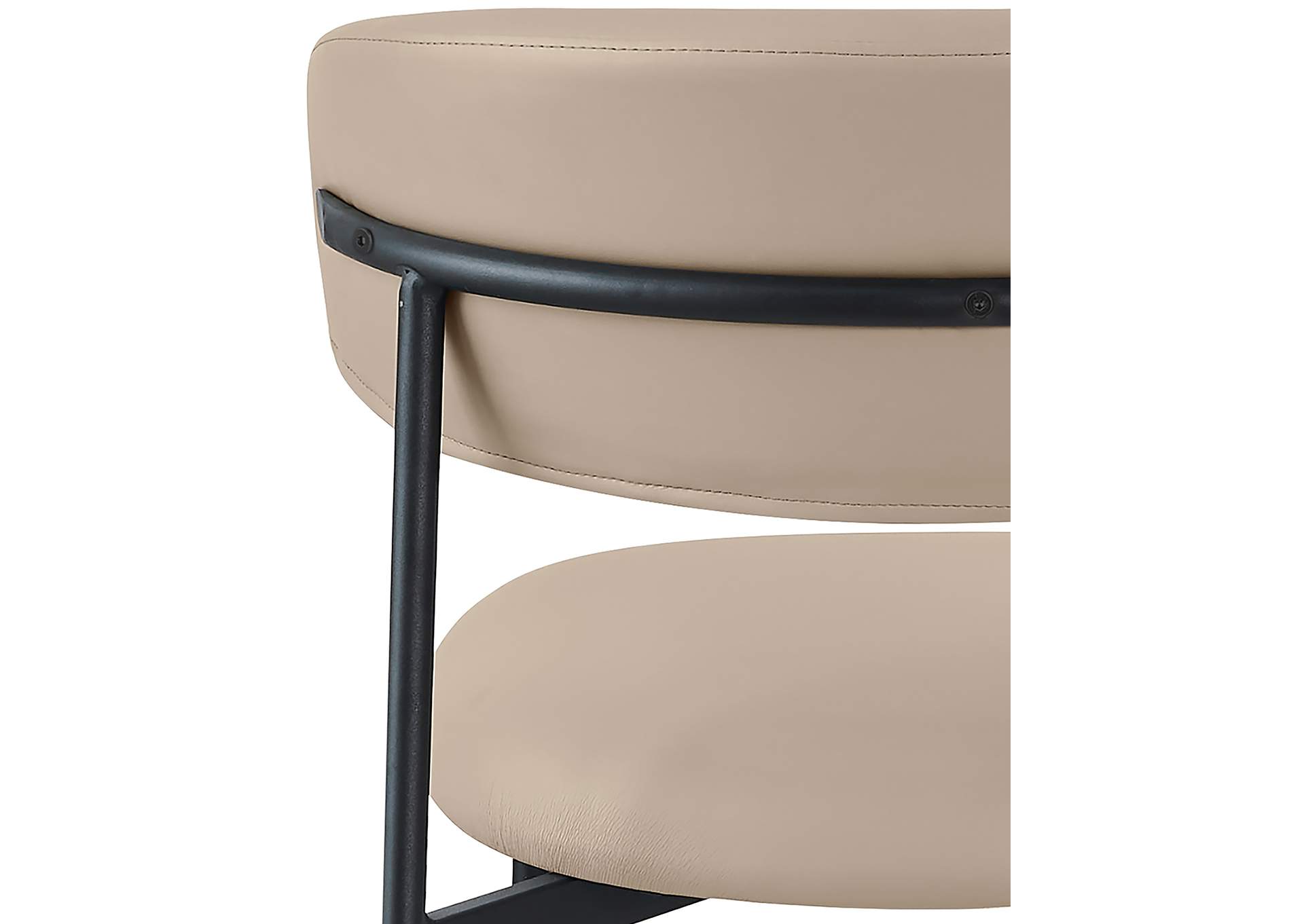 Lupita Taupe Vegan Leather Upholstered Dining Chair image 9