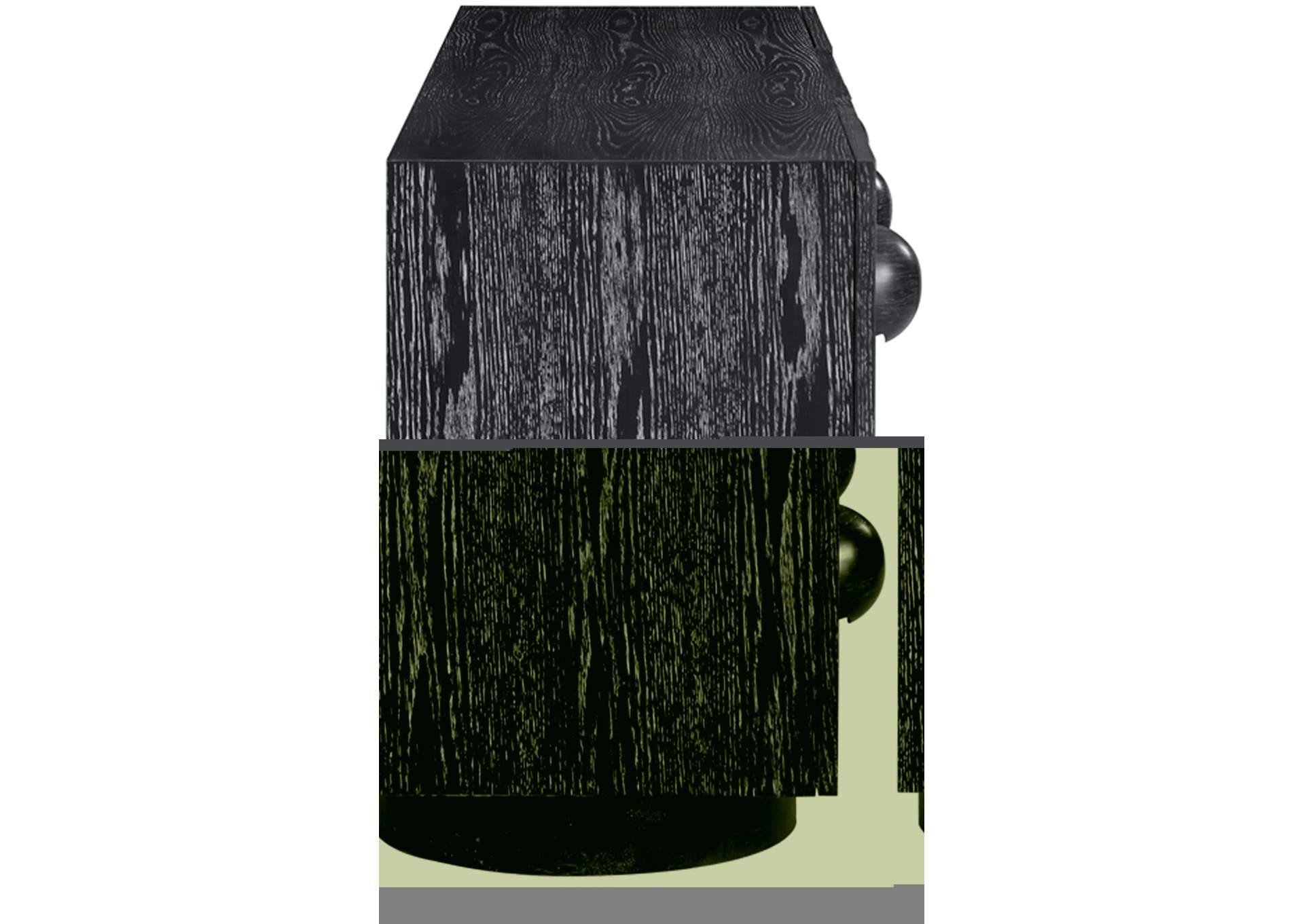 Bubble Black Rubberwood With Oak Veneer Sideboard - Buffet