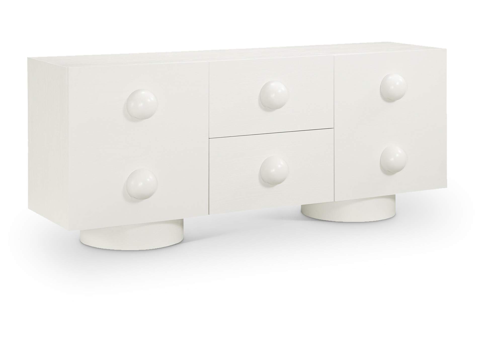 Bubble Cream Rubberwood With Oak Veneer Sideboard - Buffet