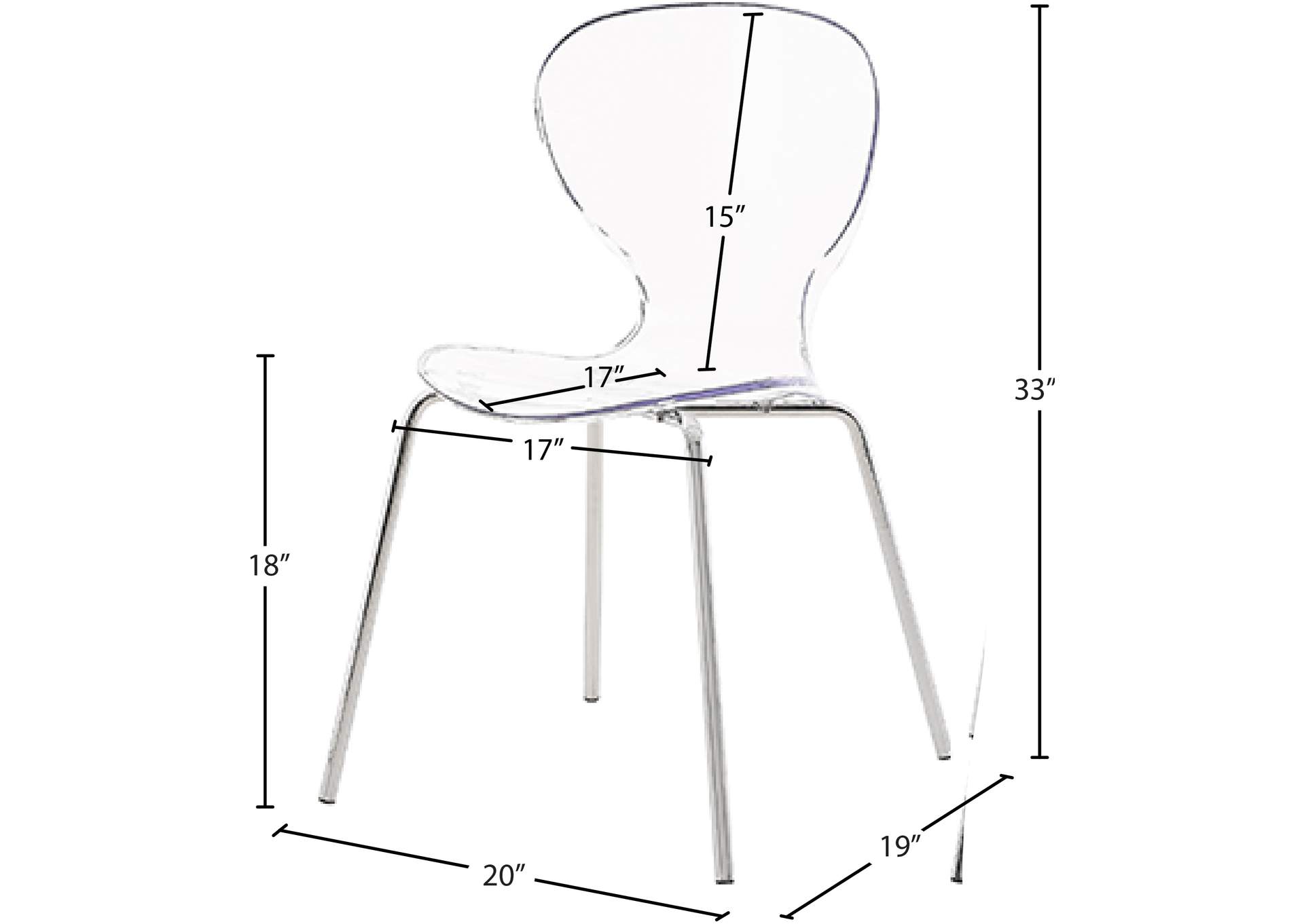 Clarion Chrome Metal Dining Chair