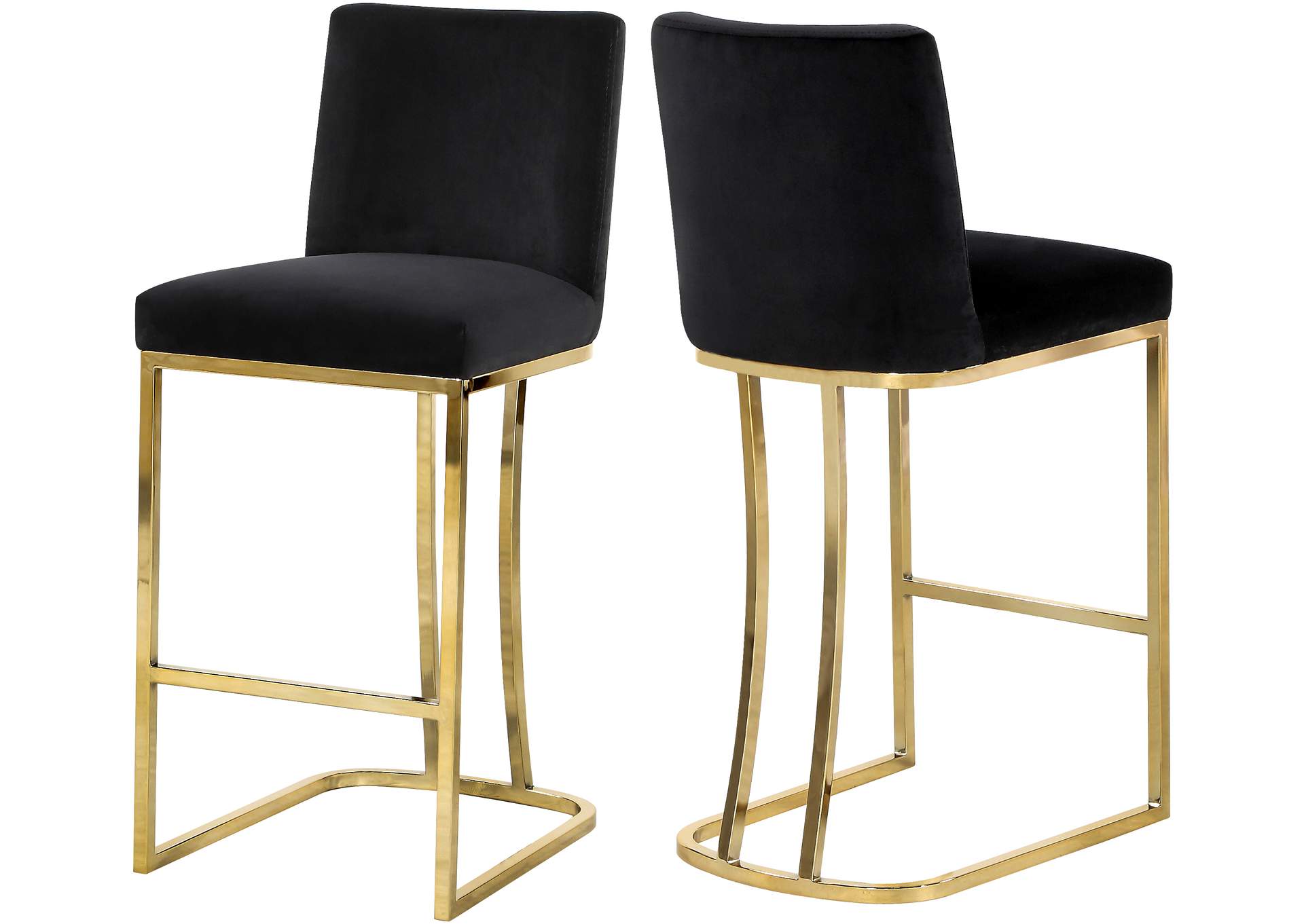 Heidi Black Velvet Stool