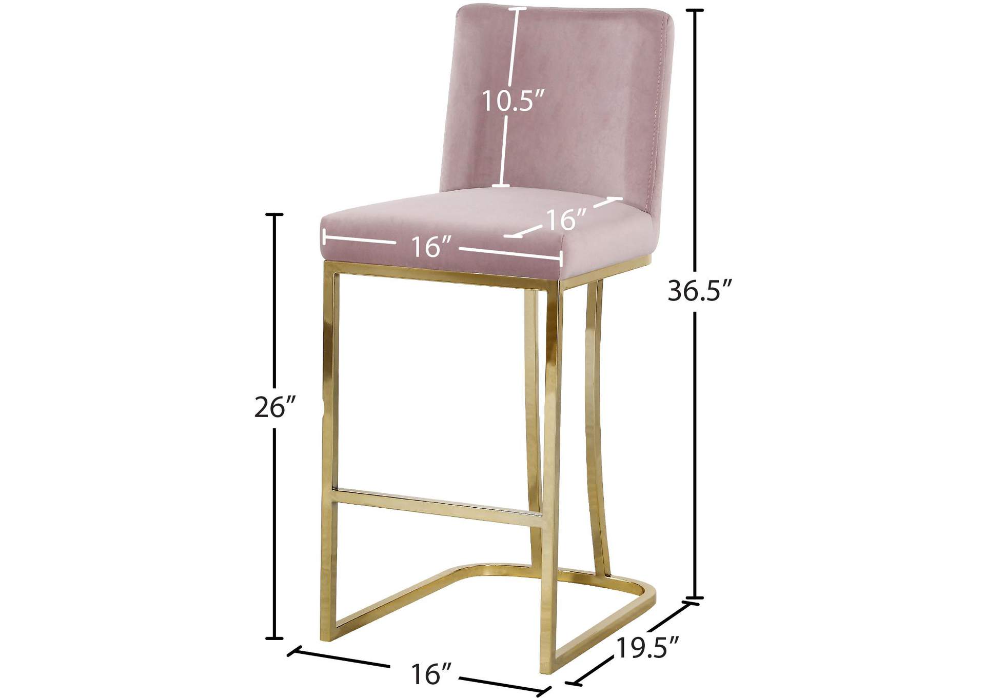 Heidi Pink Velvet Stool