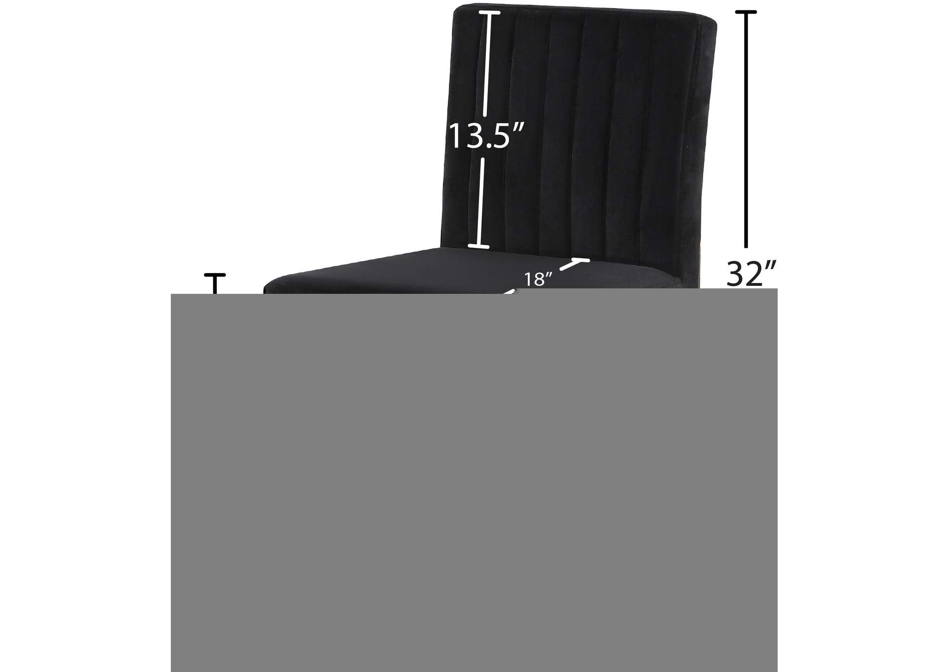 Giselle Black Velvet Dining Chair