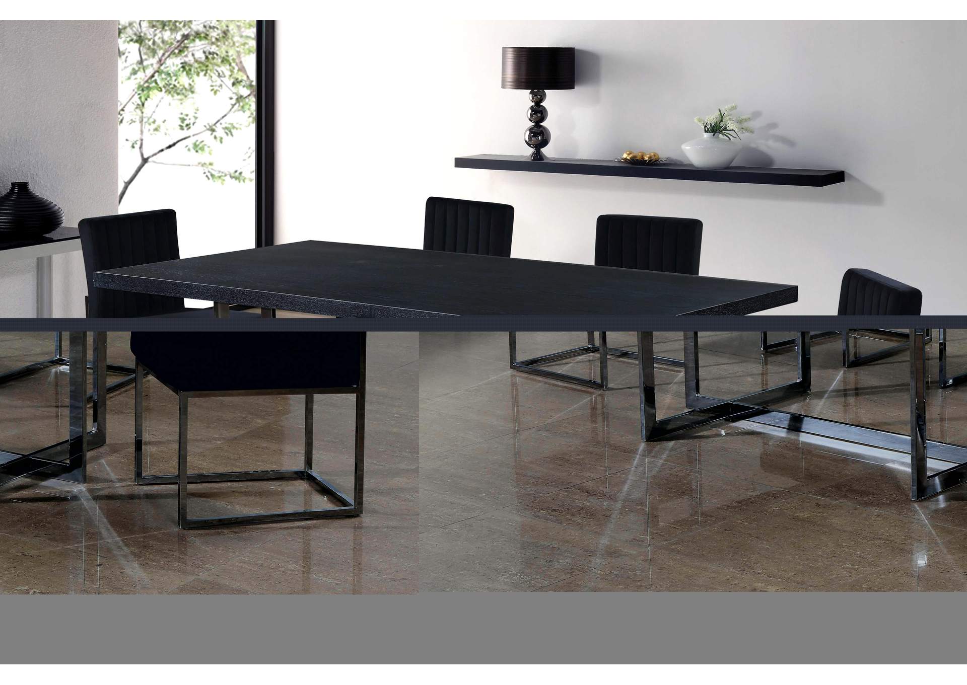 Giselle Black Velvet Dining Chair