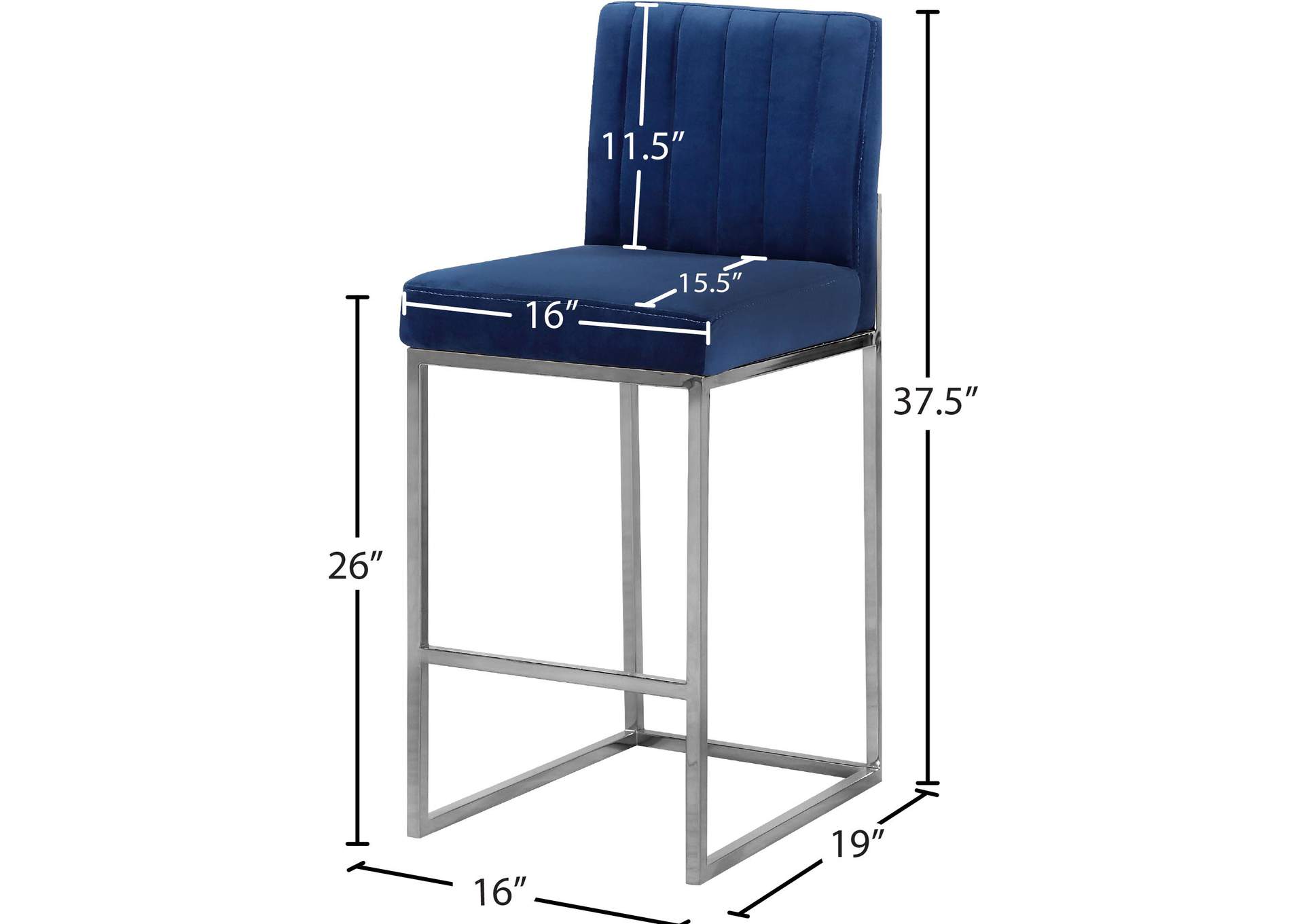Giselle Navy Velvet Stool