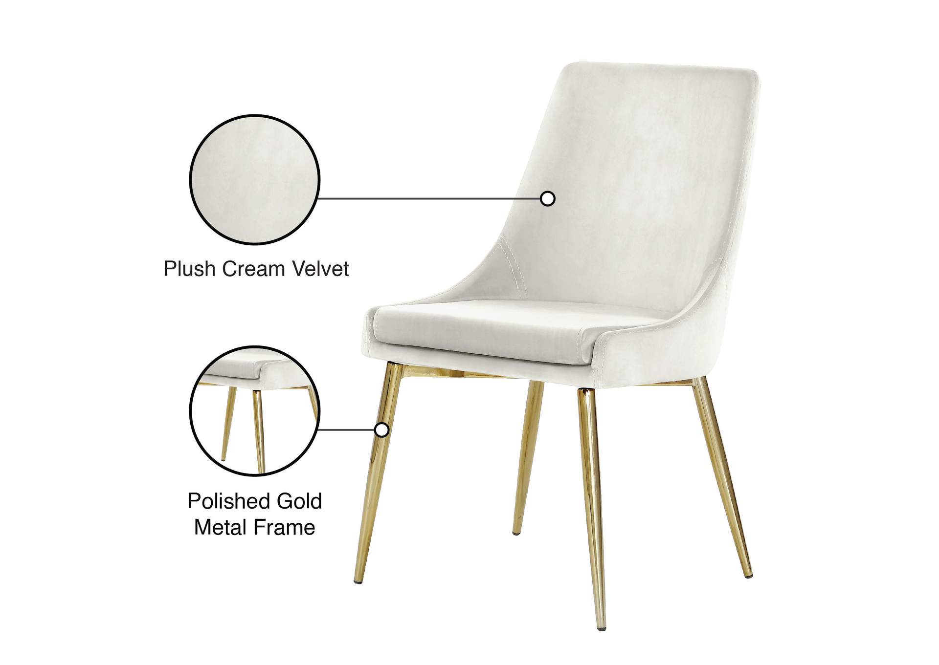Karina Cream Velvet Dining Chair