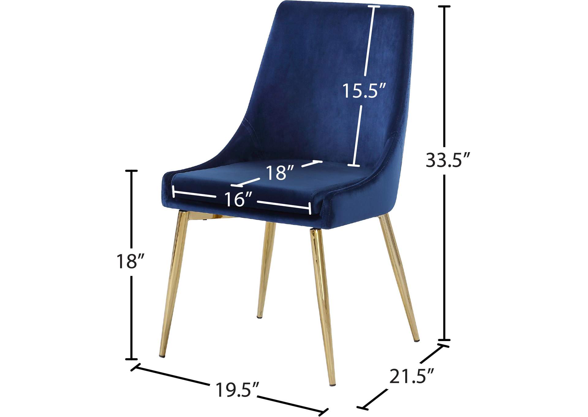 Karina Navy Velvet Dining Chair