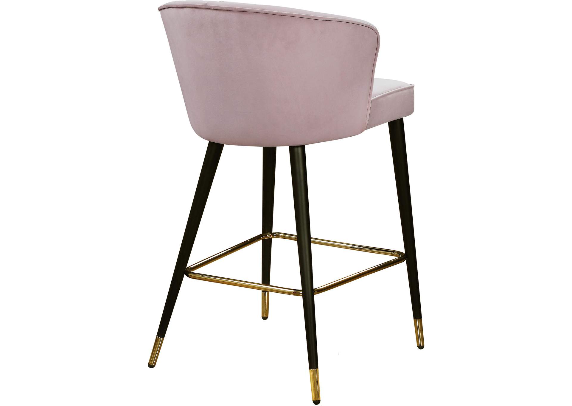 Cassie Pink Velvet Stool