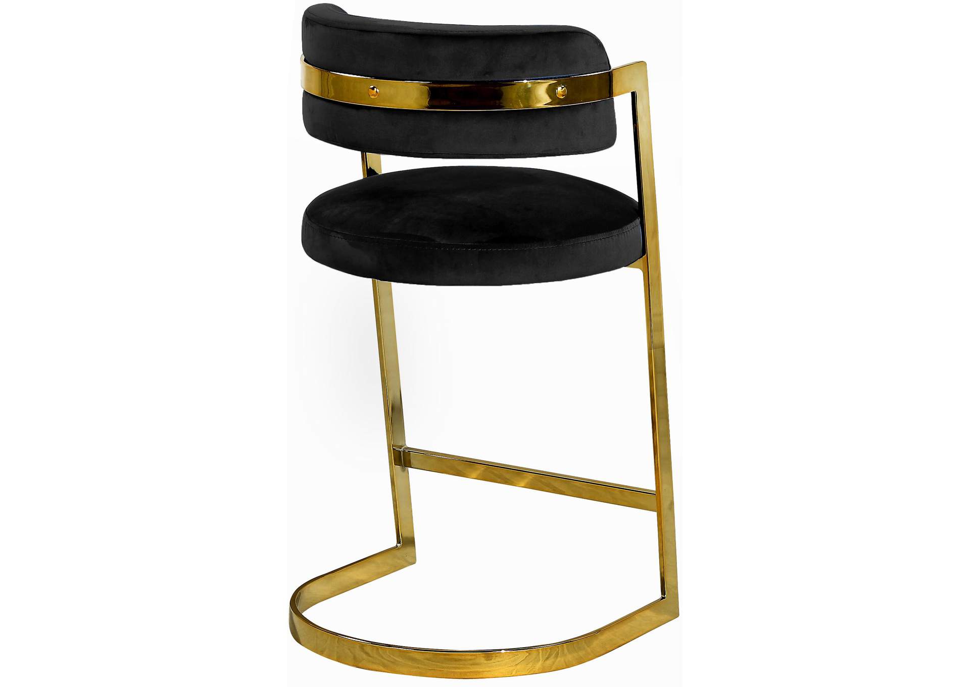 Stephanie Black Velvet Stool