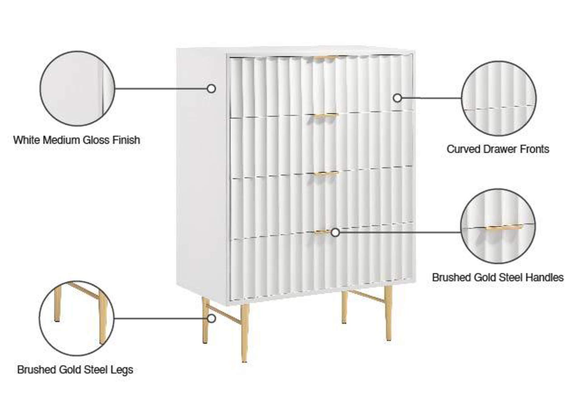Modernist White Gloss Chest