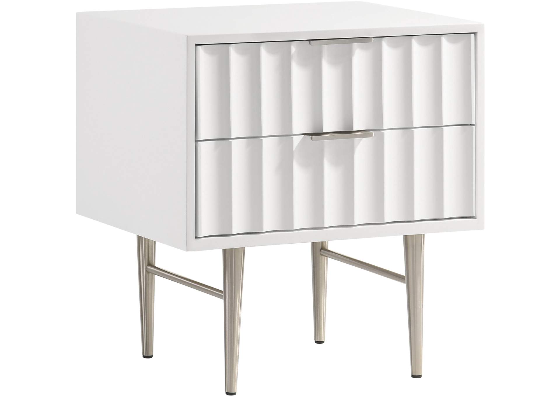 Modernist White Gloss Night Stand