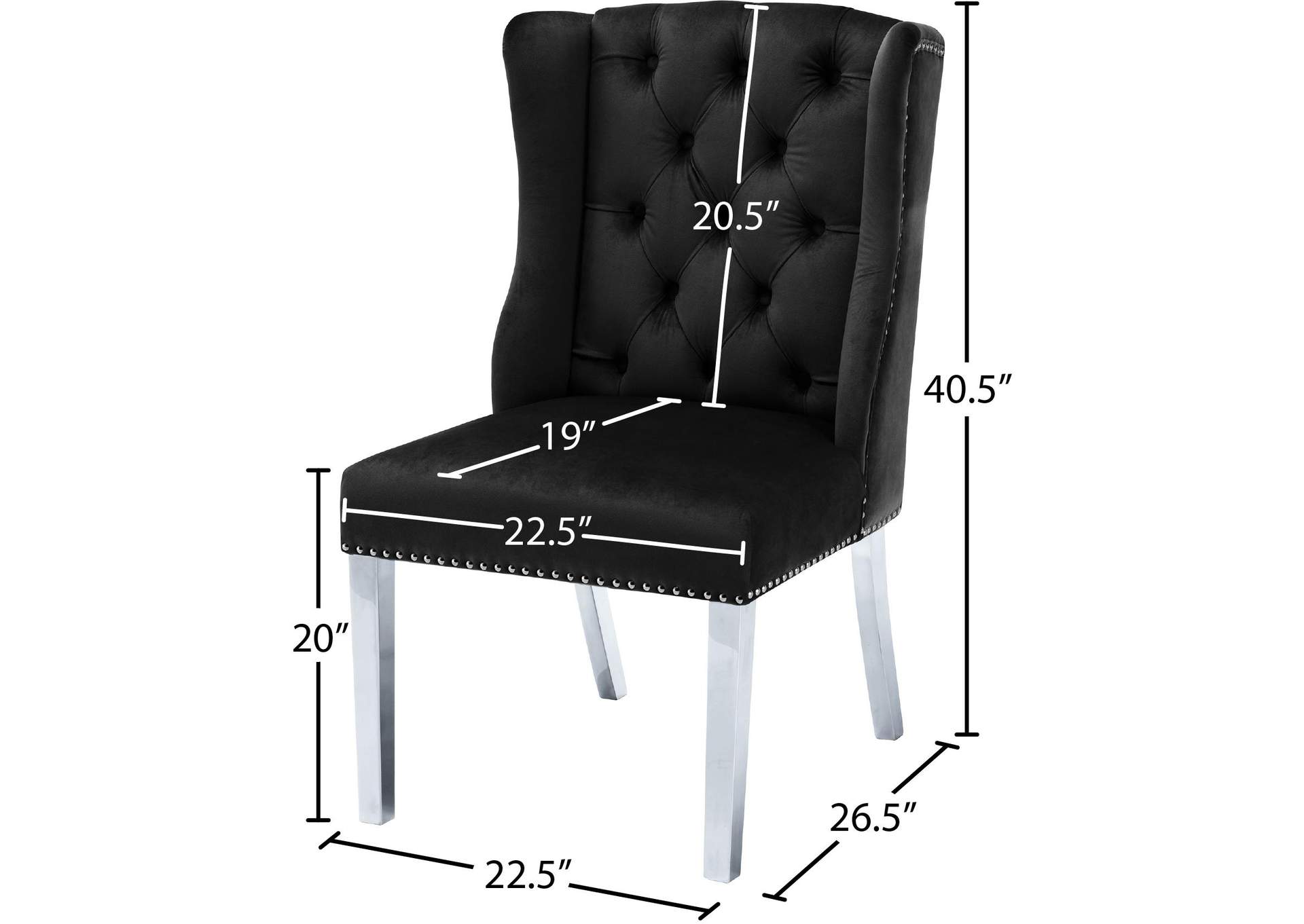 Suri Black Velvet Dining Chair