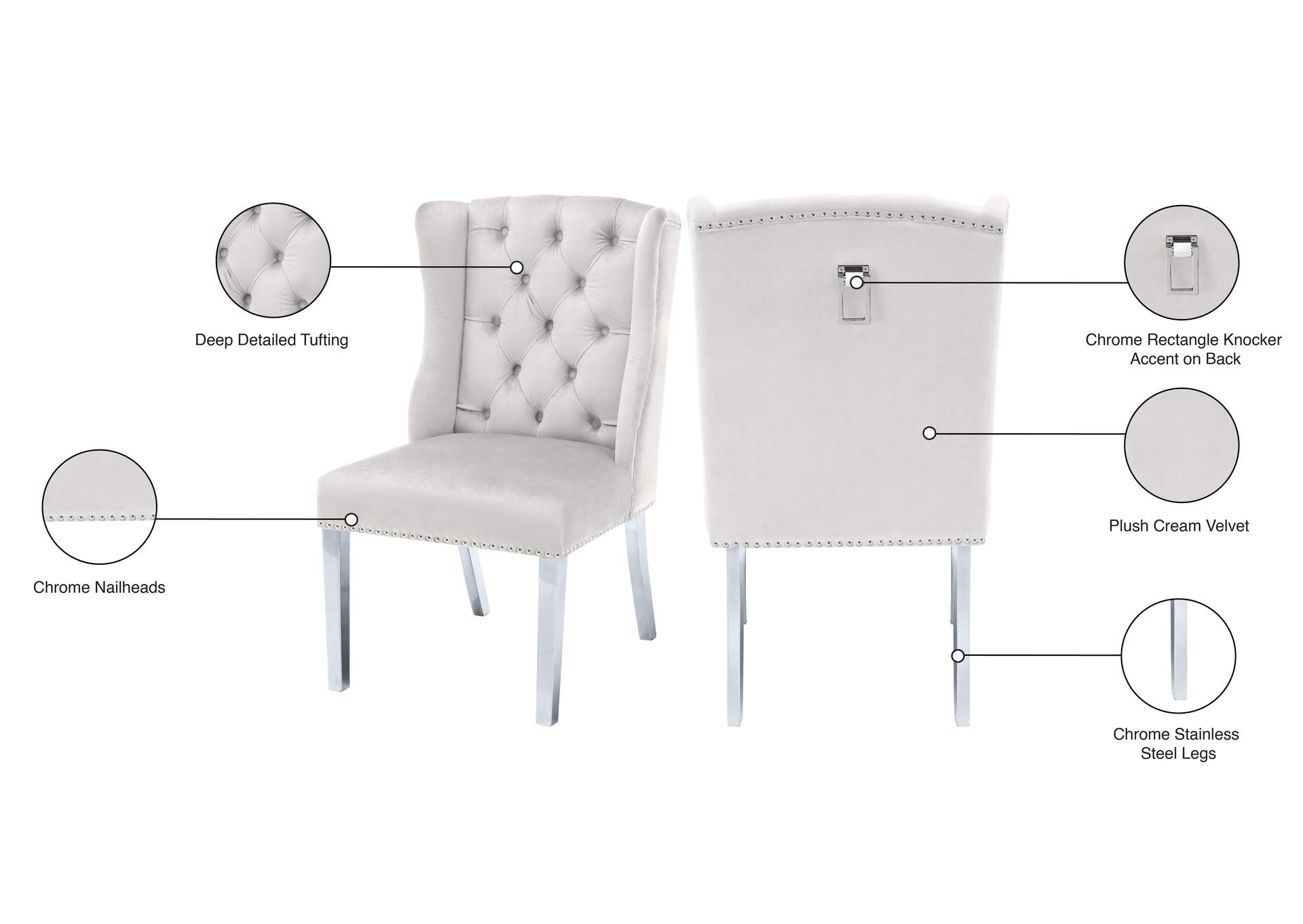 Suri Cream Velvet Dining Chair