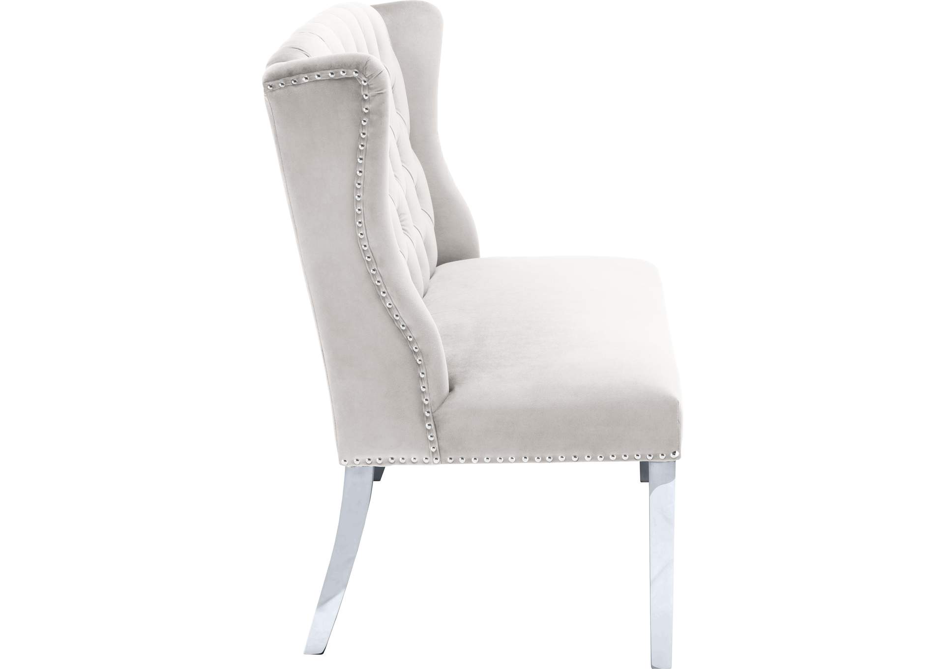 Suri Cream Velvet Settee Bench