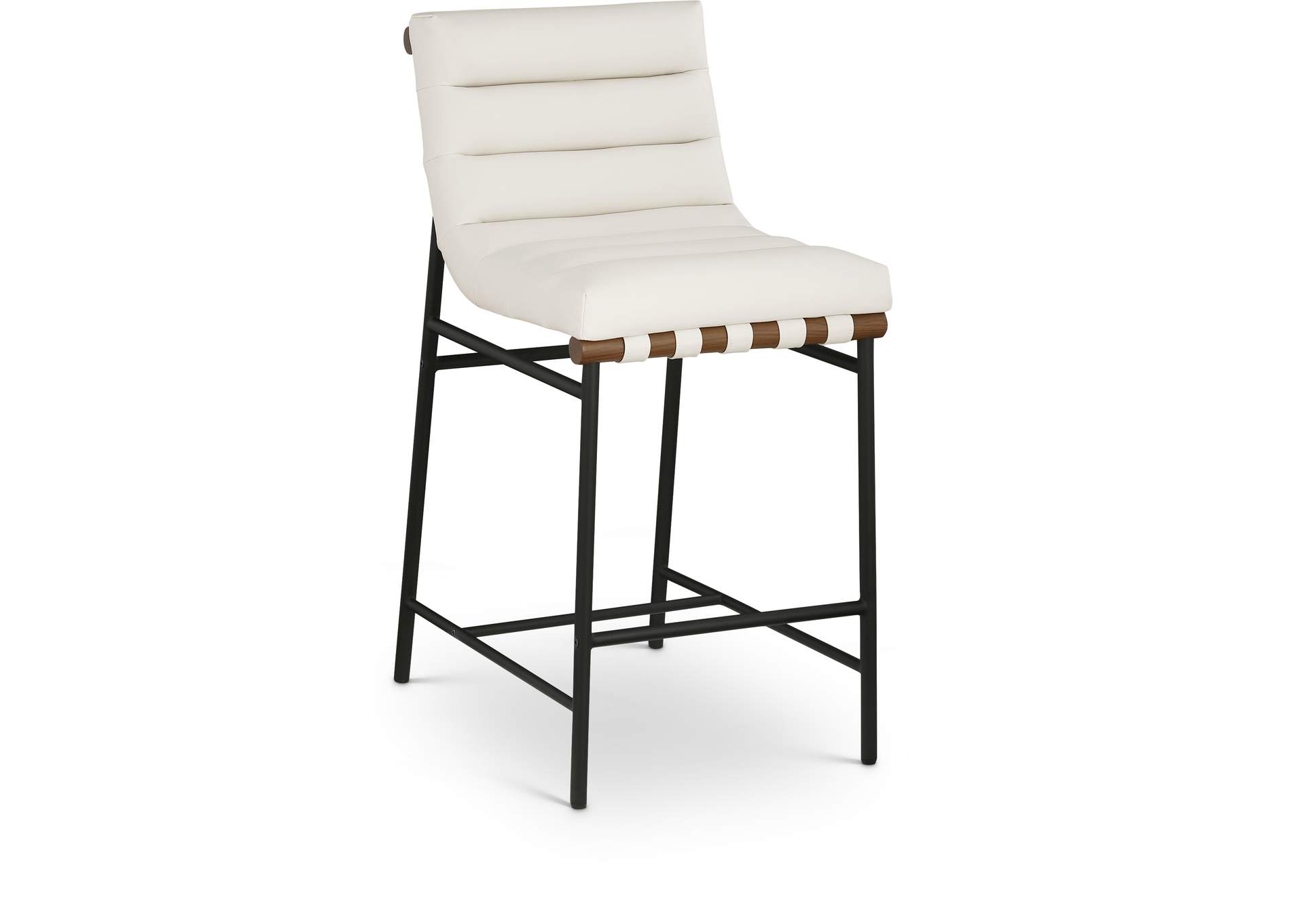 Burke Cream Vegan Leather Counter Stool