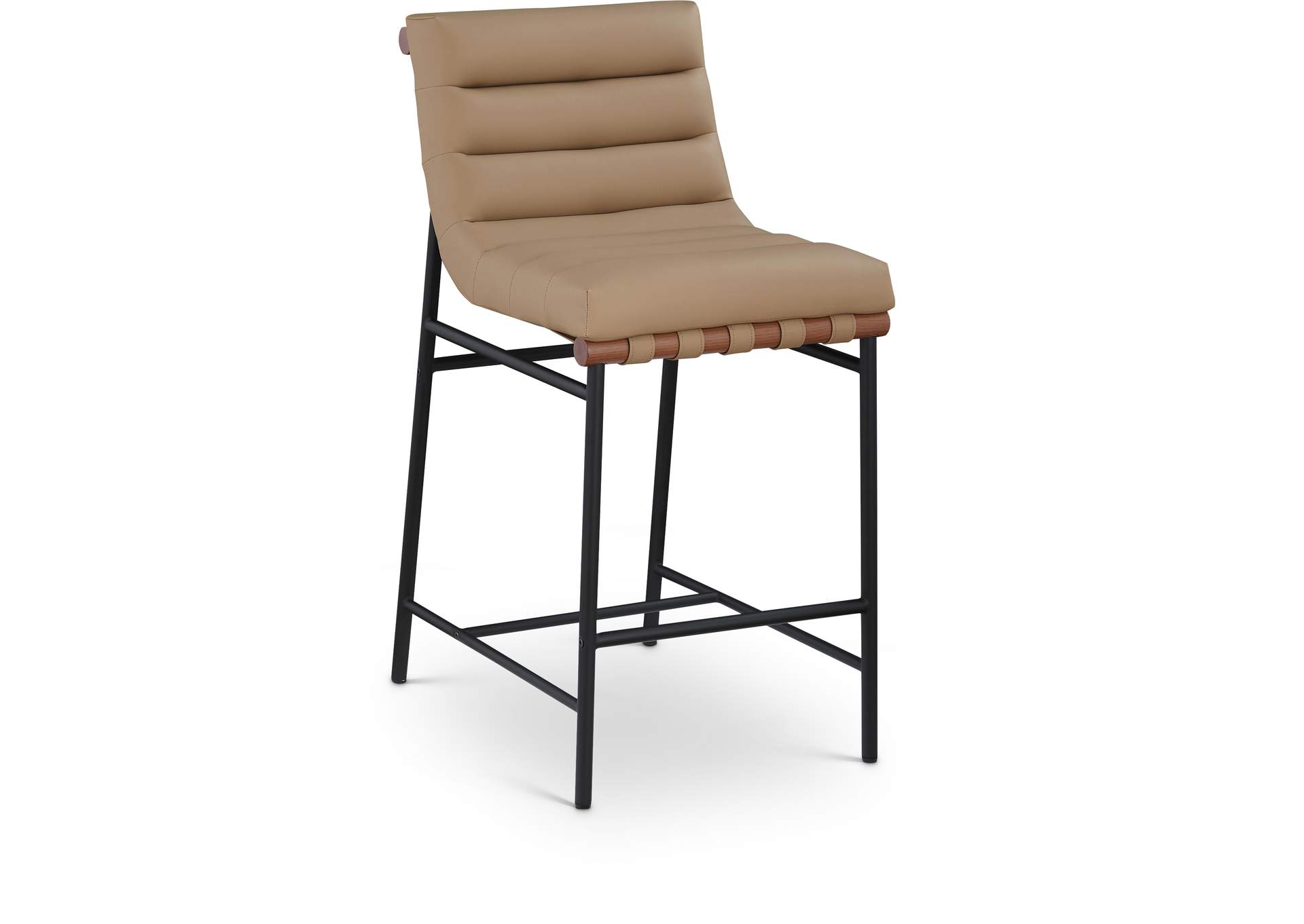 Burke Tan Vegan Leather Counter Stool