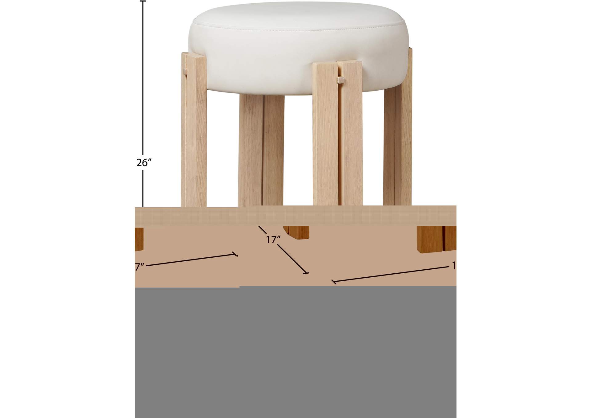 Harrison Cream Vegan Leather Counter Stool image 7