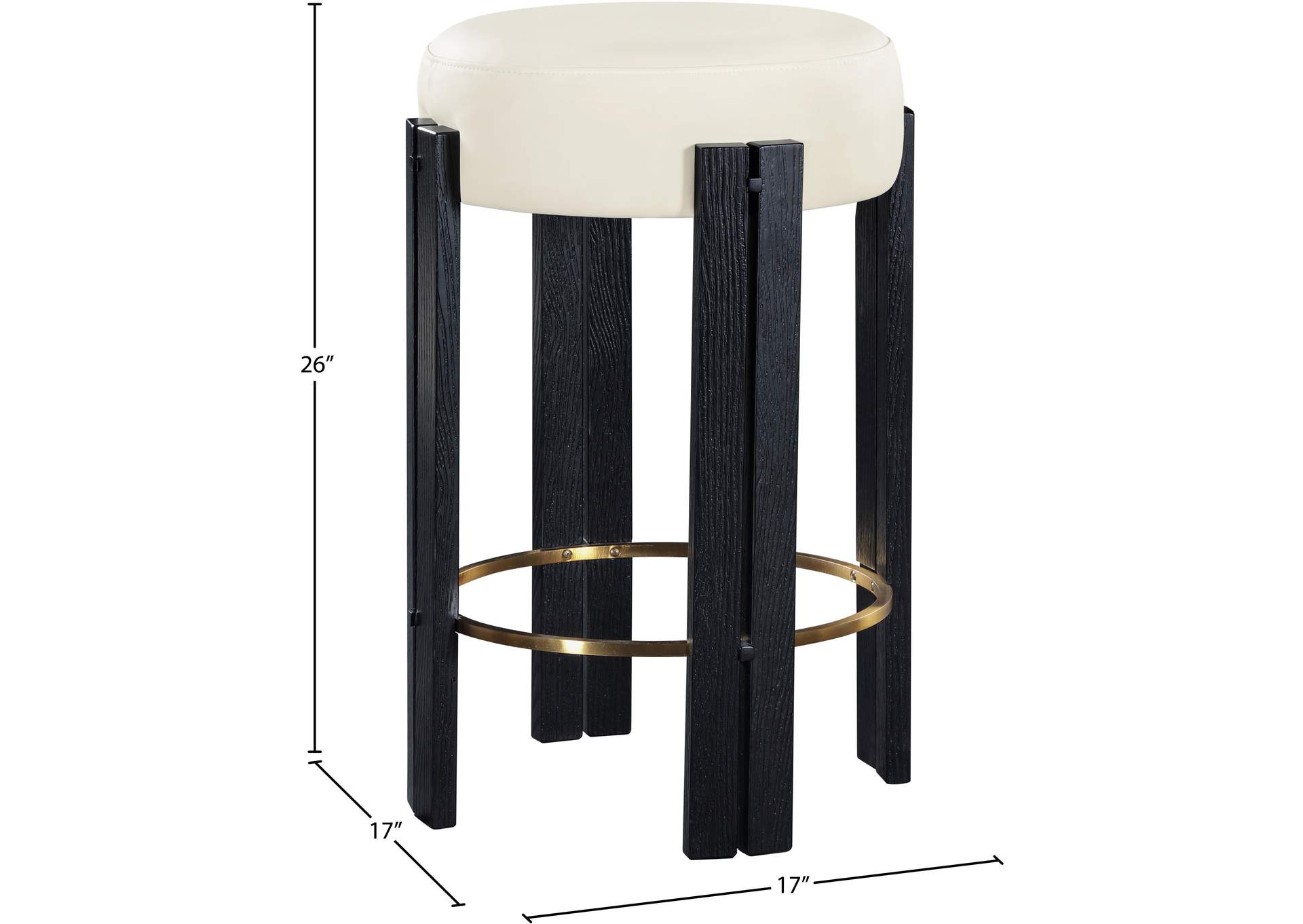 Harrison Cream Vegan Leather Counter Stool