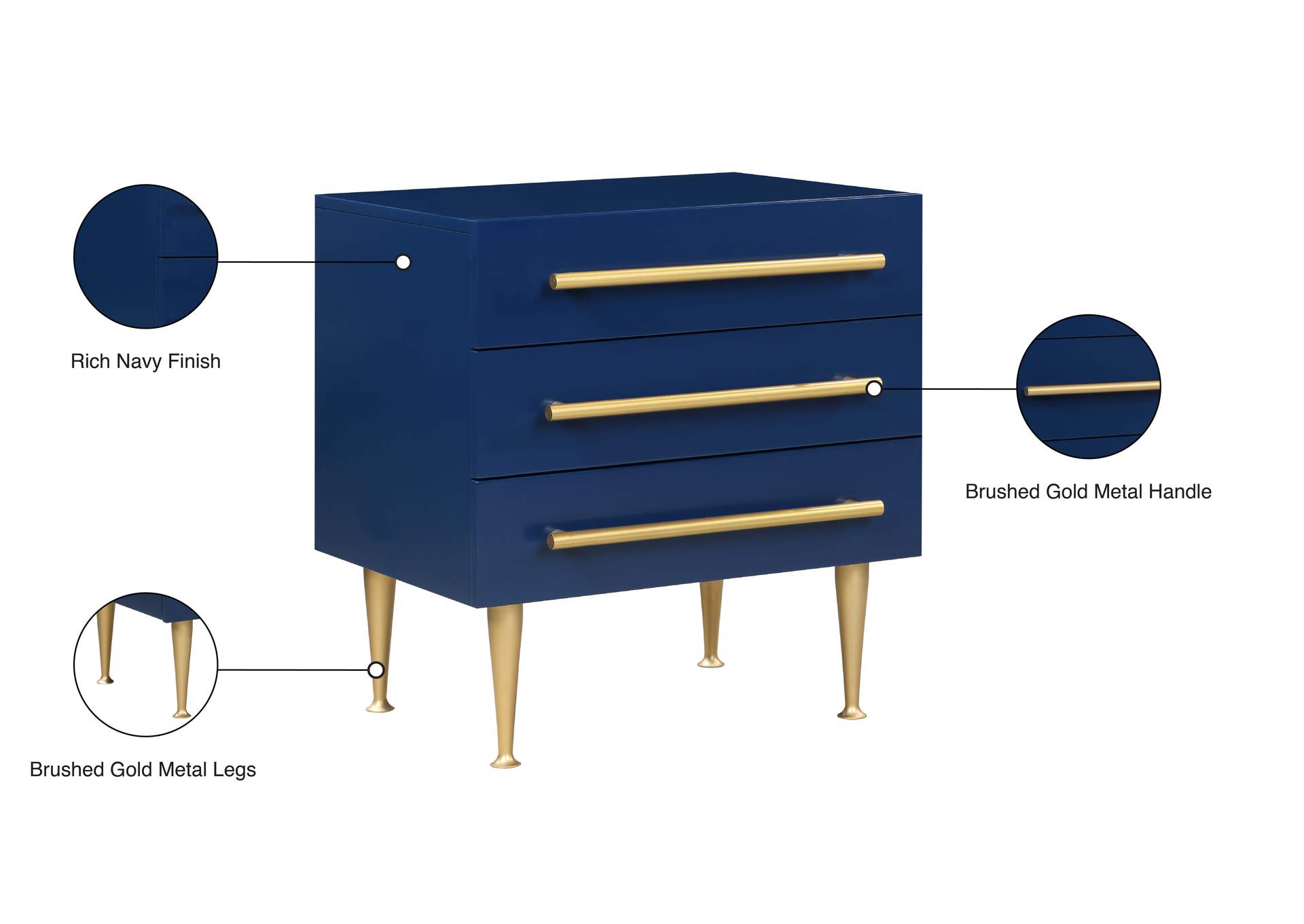 Marisol Navy Night Stand