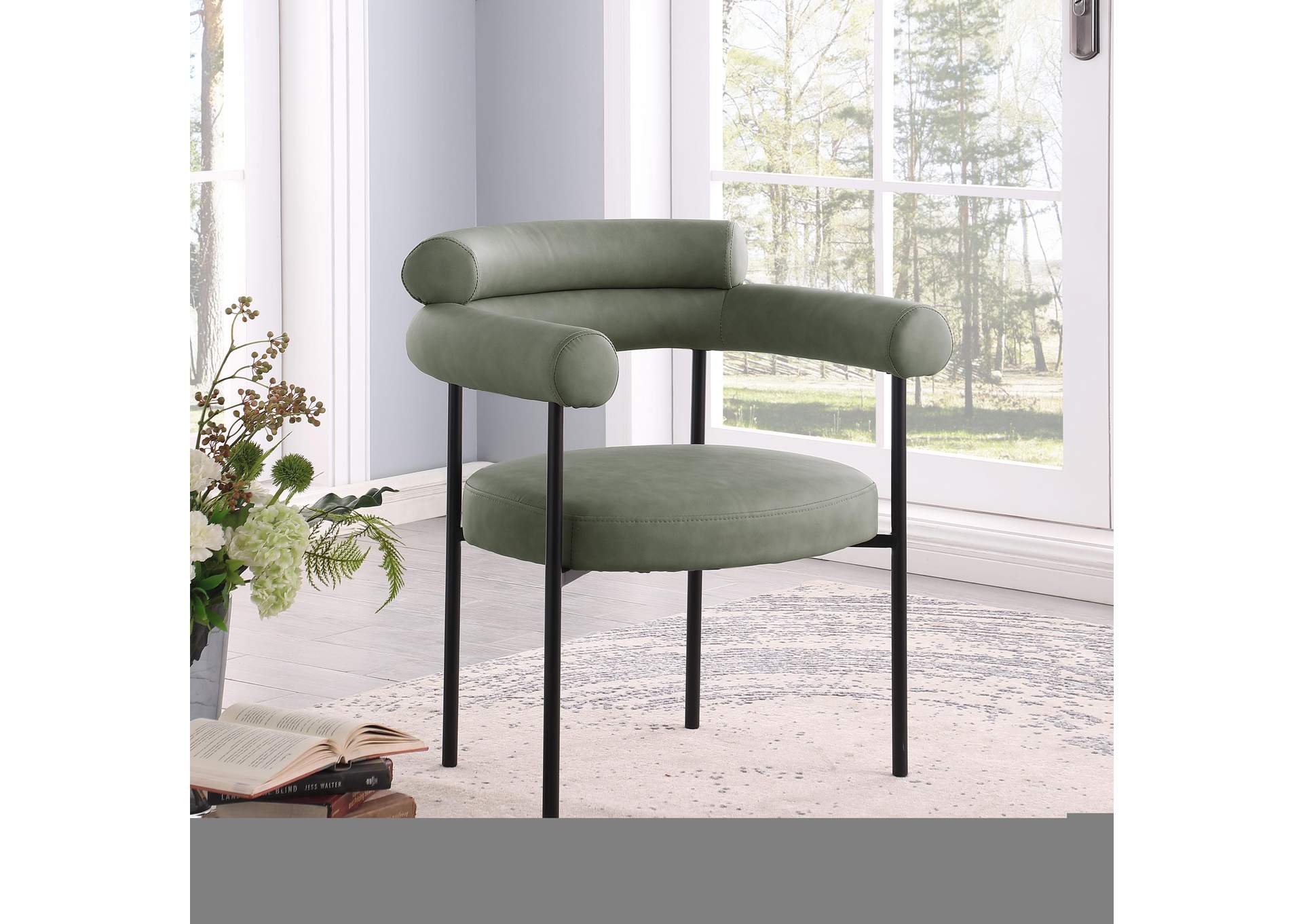 Blake Green Vegan Leather Dining Chair