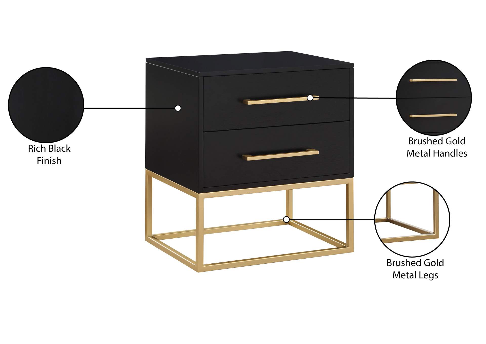 Maxine Black Night Stand