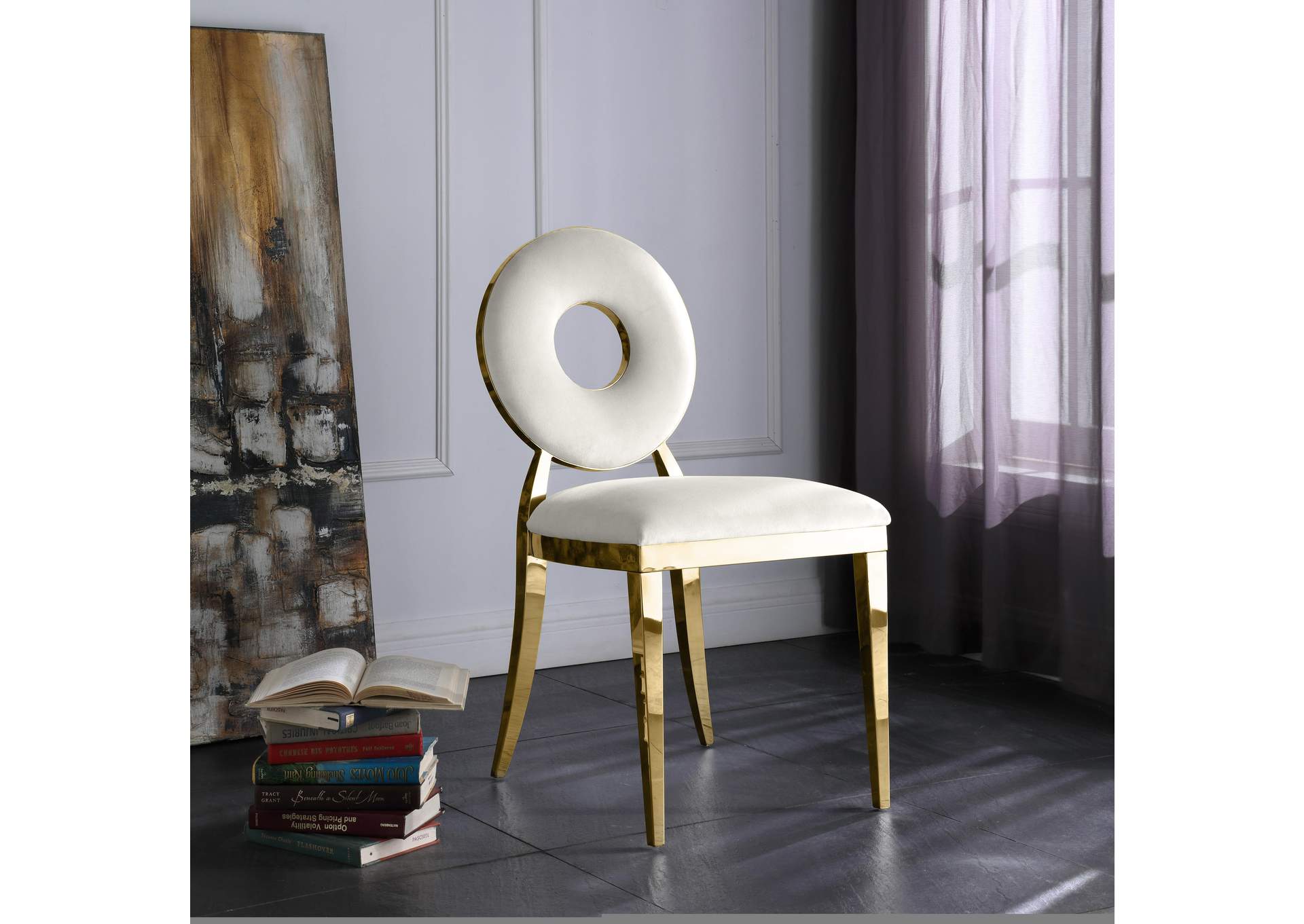 Carousel Cream Velvet Dining Chair